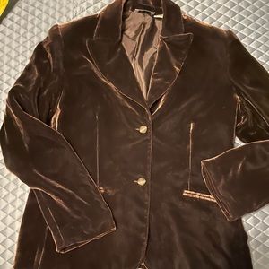 Laura Clement Collection Velvet Blazer.Very beautiful.Barely worn.Size 10. brown